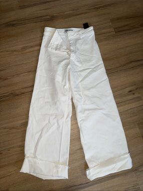 ZARA White Wide Leg Jeans